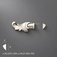 Decorative left polyurethane molding overlay 63&times;29&times;13 mm for neat interior composition design