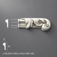 Polyurethane molding NPU-435.1R for molding MLDPU-003 135&times;53&times;19 mm
