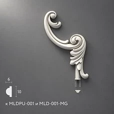 Polyurethane molding NPU.VRS-003-2.1R right overlay for molding MLDPU-001 138&times;89&times;15 mm