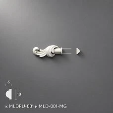 Polyurethane molding NPU.VRS-008.1L for molding decoration 50&times;20&times;9 mm
