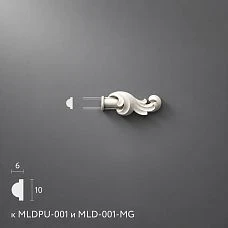 Polyurethane molding NPU.VRS-008.1R for molding decoration 50&times;20&times;9 mm