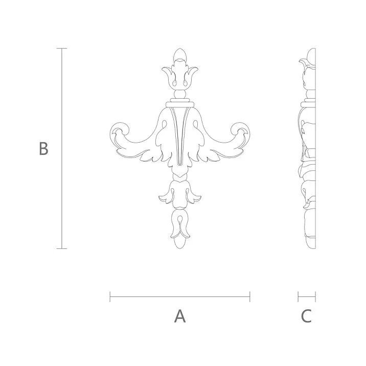 Polyurethane NPU-113 Molding for Decorating Walls, Furniture, and Ceilings - Drawing