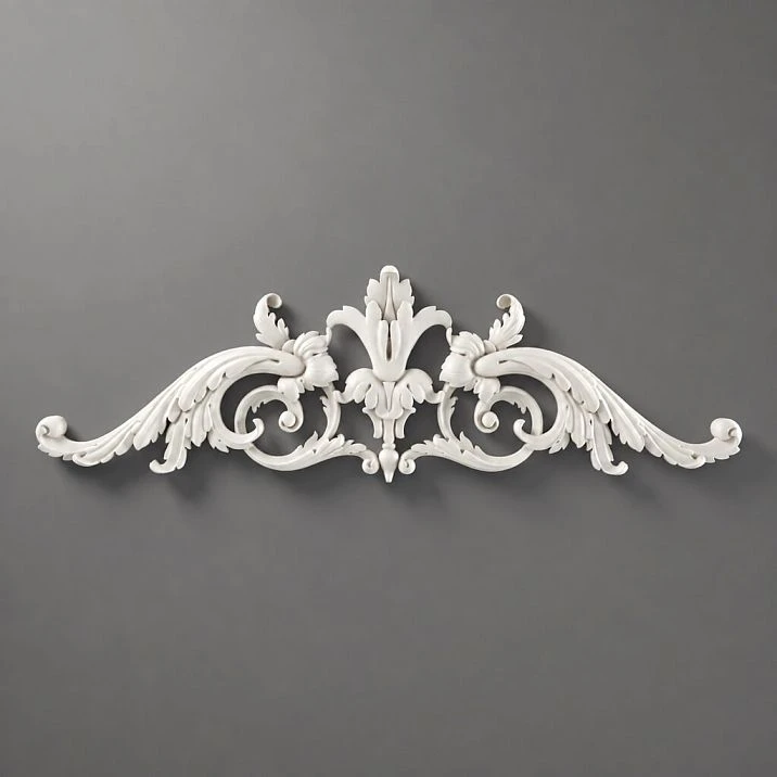 Drawing of relief decoration NPU-098 with dimensions (height, width, thickness) for various design projects