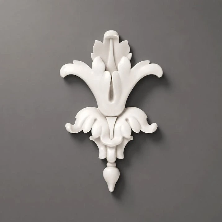Polyurethane Relief Insert NPU-112 with artistic floral carving for home