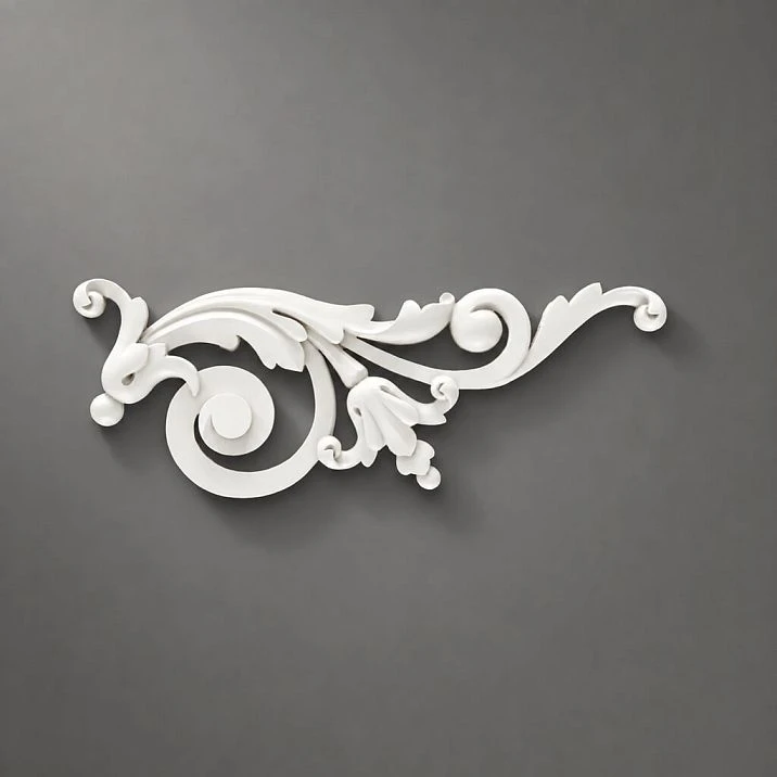 Polyurethane decorative molding NPU-186R with elegant scrolls and leaf motifs