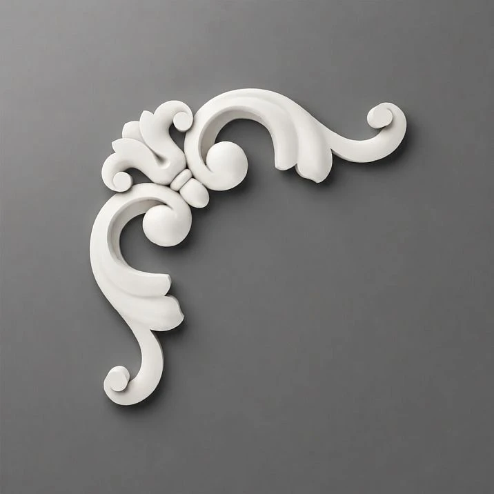 Polyurethane Stucco Decoration NPU-213 with elegant floral design on the ceiling