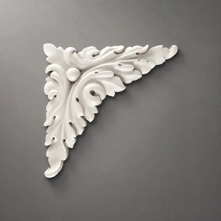 Beautiful polyurethane ornament NPU-227 with plant motifs for decoration
