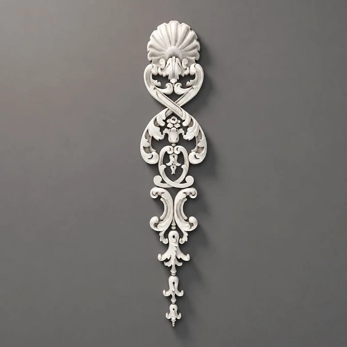 NPU-237 Molded Decoration &mdash; a polyurethane carved insert with detailed 3D patterns.