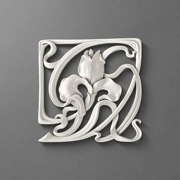 Polyurethane overlay with 3D floral pattern for furniture