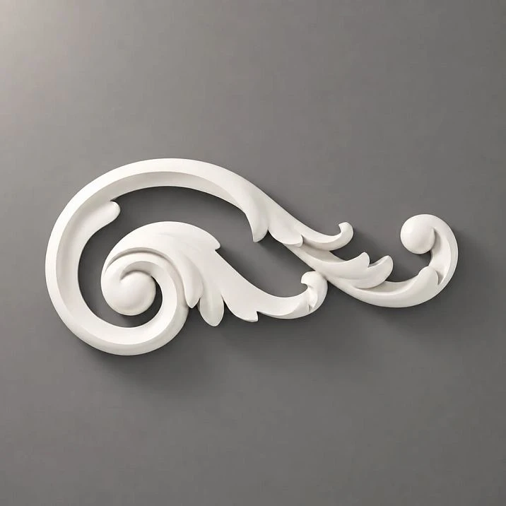 NPU-293R Molded Decoration from polyurethane on a gray background