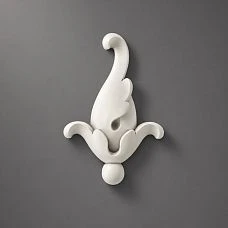 NPU-307 polyurethane molded decor &mdash; vertical composition with smooth scrolls and floral motifs