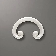 NPU-309 polyurethane decorative molding &mdash; semi-circular overlay with scrolls for interior and facade use