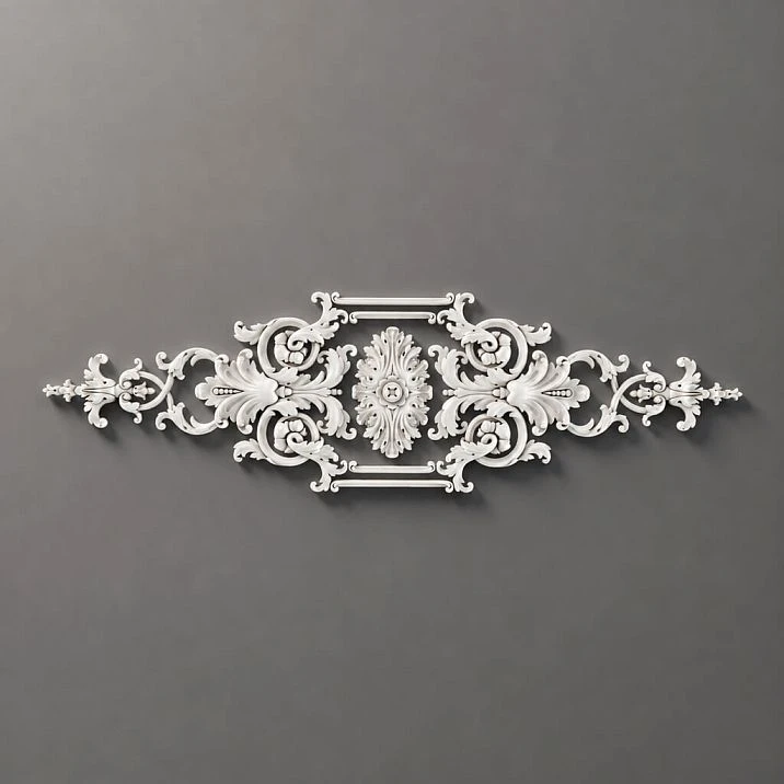 Luxurious molded decoration NPU-422 with a central medallion and elegant scrolls