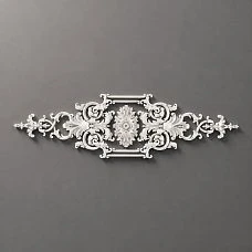 Luxurious molded decoration NPU-422 with a central medallion and elegant scrolls