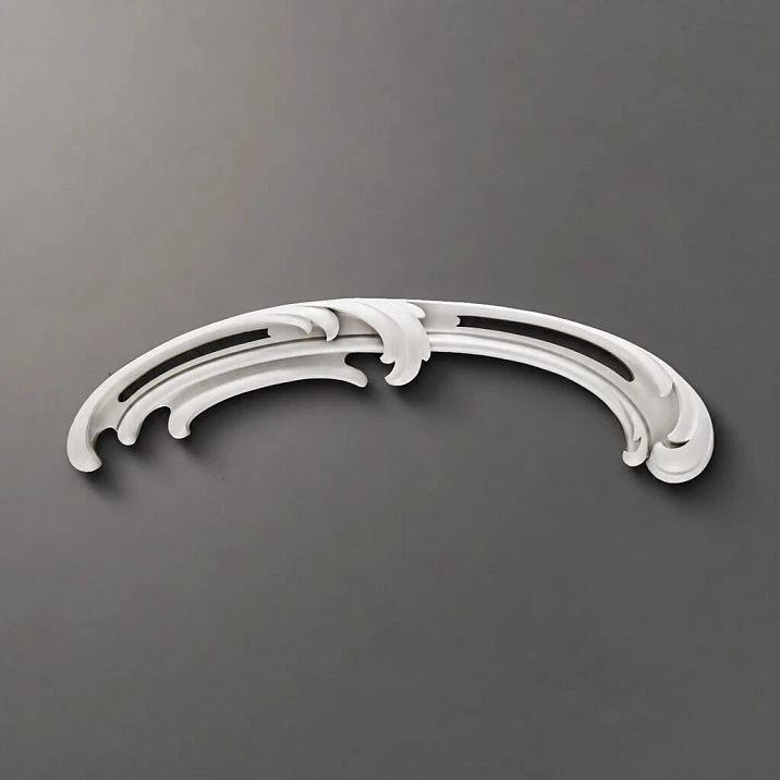 Sculptural decoration NPU-426R up close, showing smooth arch-like lines and scrolls