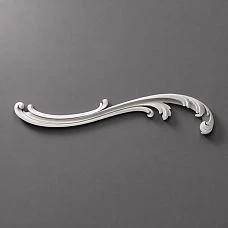Molded decoration NPU-427L in close-up, showcasing smooth scrolls and relief lines