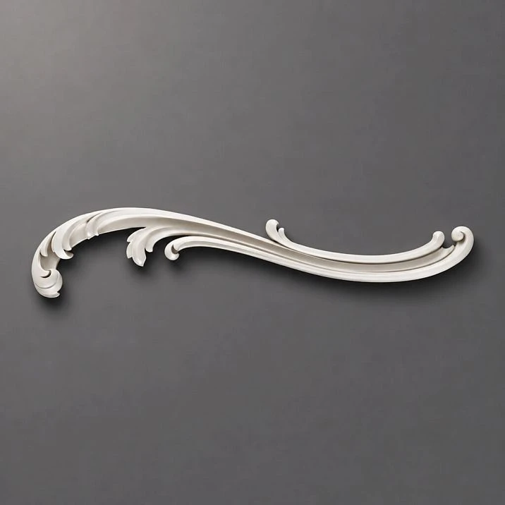 NPU-427R decorative molding, close-up, showcasing smooth lines and curved relief strips