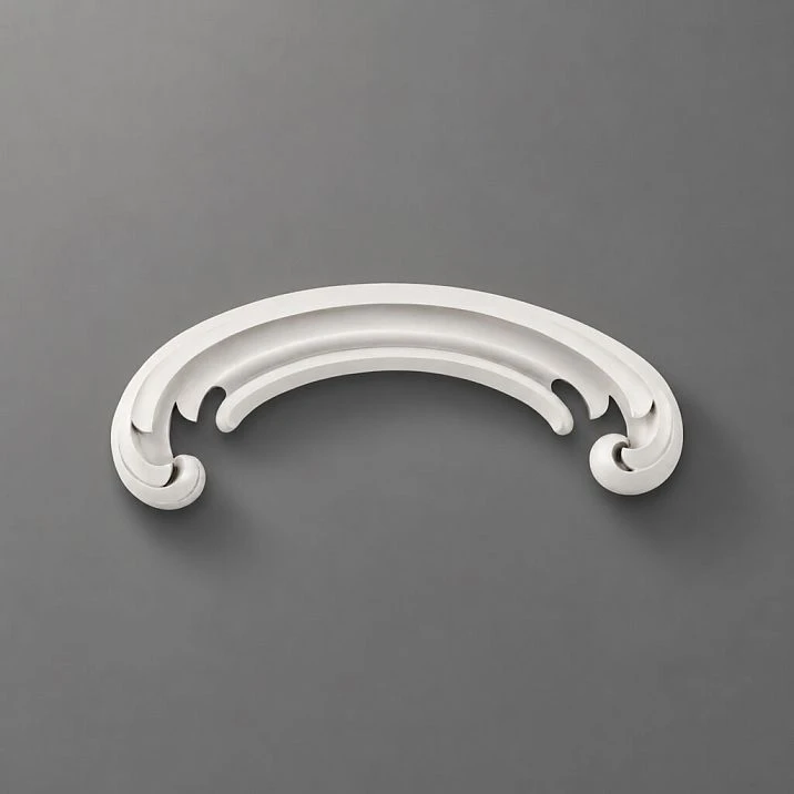 Relief decoration NPU-428 close-up, with smooth wavy reliefs and scrolls