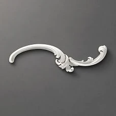 NPU-430R molding decor in close-up with smooth scrolls and botanical motifs