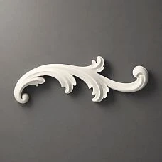 Stucco decor NPU-431R up close, showcasing smooth wavy scrolls