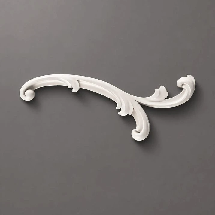 NPU-433R molded decor, close-up with smooth scroll and relief elements