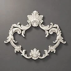 NPU-463.1 molding decoration: baroque frame with curved scrolls and botanical motifs made of polyurethane