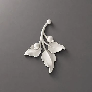 Relief decoration NPU-470R: branch with leaves and fruits made of polyurethane