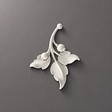 Relief decoration NPU-470R: branch with leaves and fruits made of polyurethane