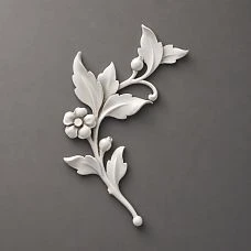 NPU-471L ornamental decoration: a branch with a flower and leaves made of polyurethane