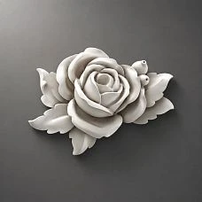 Relief decoration NPU-473: floral appliqu&eacute; from polyurethane in the shape of a rose