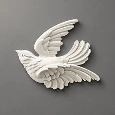 Relief decoration NPU-476R &mdash; detailed bird in close-up