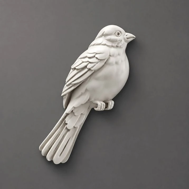 NPU-477L Molded Decoration &ndash; Bird in Close-up