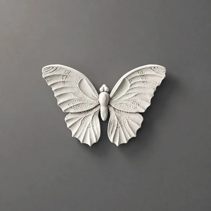 NPU-489 moldings &ndash; decorative appliqu&eacute; in the shape of a butterfly, made of polyurethane.