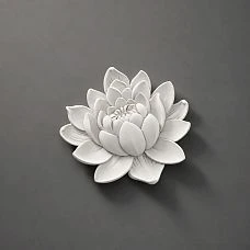 Relief decoration NPU-491 STAVROS &ndash; polyurethane applique in the shape of a flower on a gray background