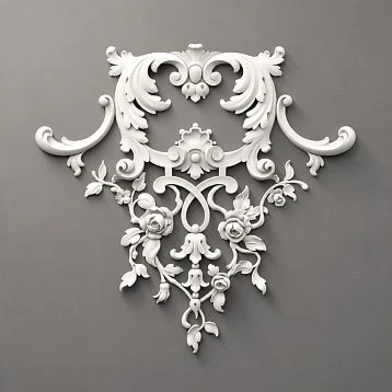 Relief decoration NPU.VRS-001 with elegant floral ornament