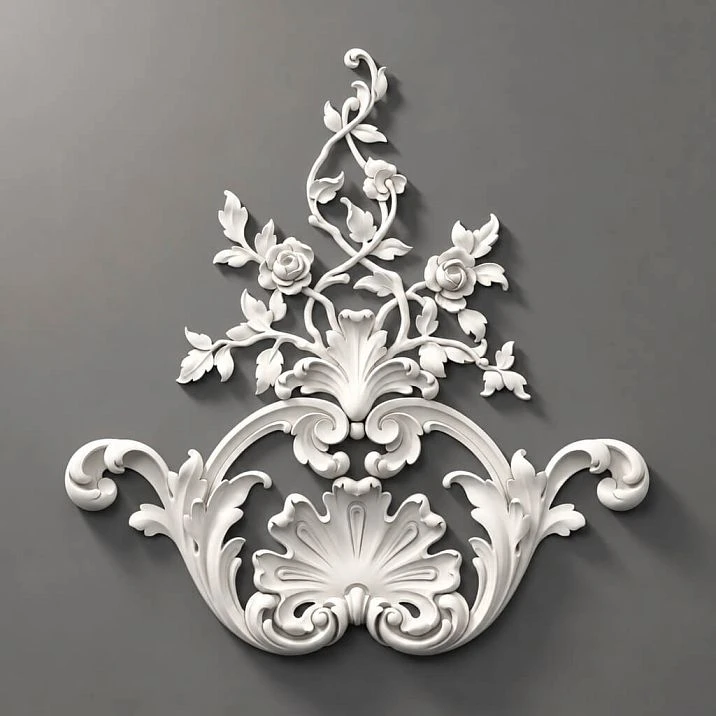 Relief decoration NPU.VRS-002 with floral ornament