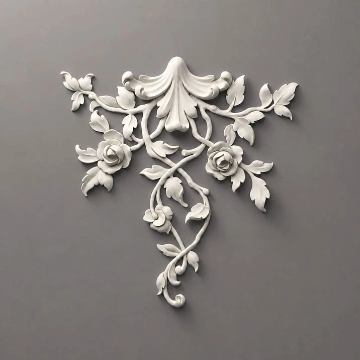 Relief decoration NPU.VRS-002-3 &ndash; decorative polyurethane element with elegant scrolls