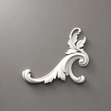Molding decor NPU.VRS-002-4R &mdash; decorative polyurethane overlay with elegant scrolls.