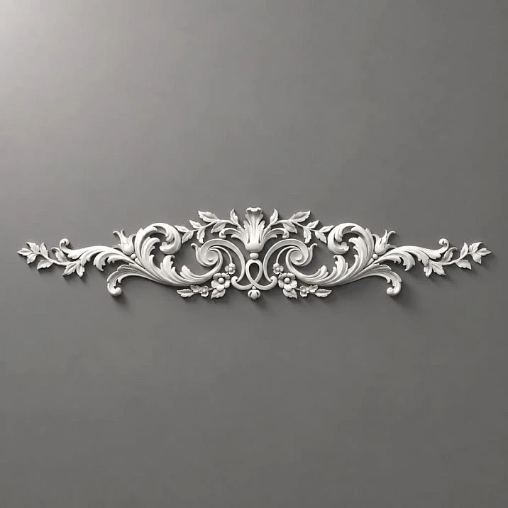 Molding decor NPU.VRS-013 &mdash; decorative polyurethane element with classic scrolls