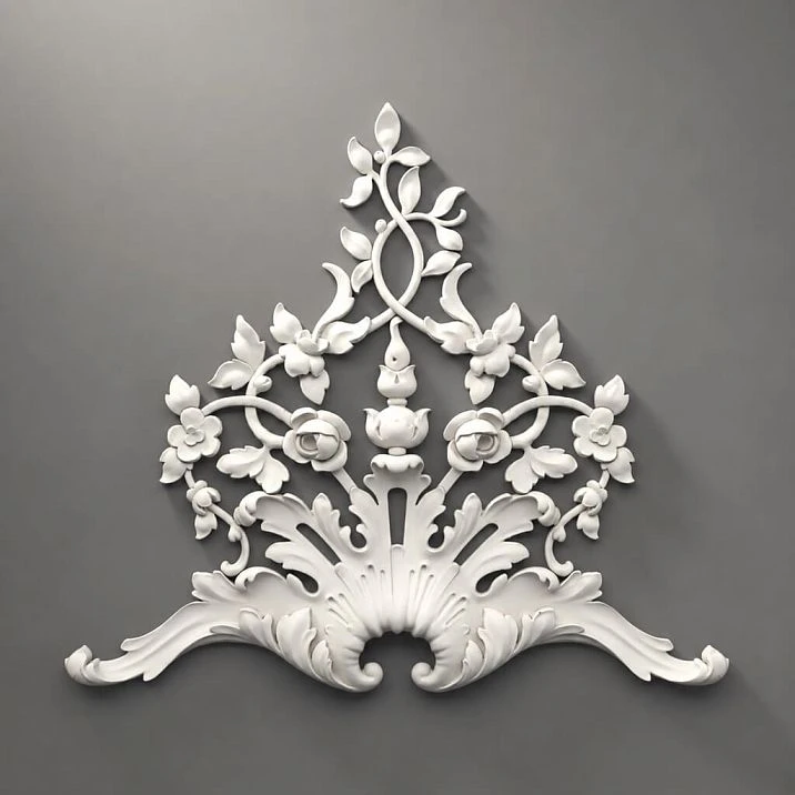 Relief decoration NPU.VRS-014L &ndash; polyurethane ornament for walls and furniture.