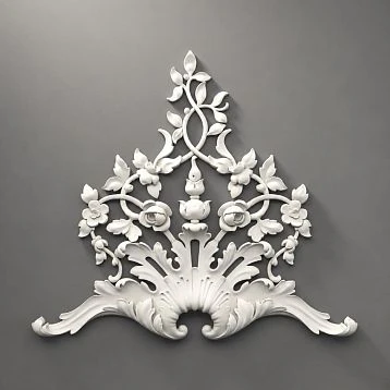 Relief decoration NPU.VRS-014L &ndash; polyurethane ornament for walls and furniture.