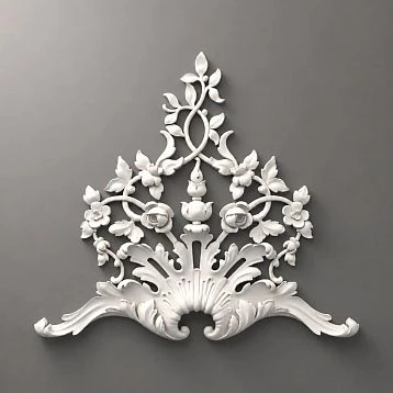 Molding decor &mdash; carved polyurethane overlay NPU.VRS-014R for walls and ceilings