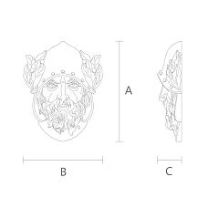 Wooden maskaron M-018, embodiment of craftsmanship art drawing