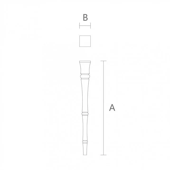 Drawing of wooden legs for table MN-108