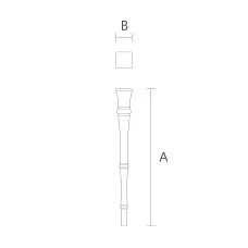 Drawing of wooden legs for table MN-108