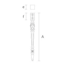 Drawing of carved leg for console, for table with decoration