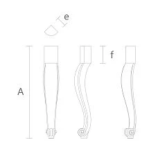 Carved furniture leg MN-021.1, drawing