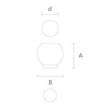 Drawing of round wooden legs MN-024