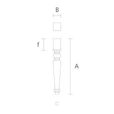 Drawing of a classic wooden furniture leg