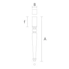 Drawing of turned wooden leg for console
